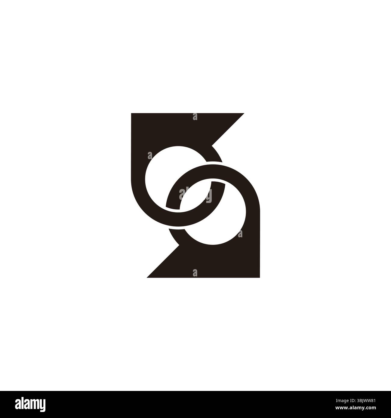 letter s linked rings monogram 3d flat logo vector Stock Vector