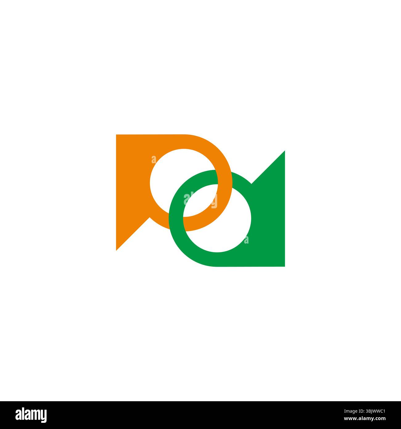 letter pd overlapping colorful rings logo vector Stock Vector