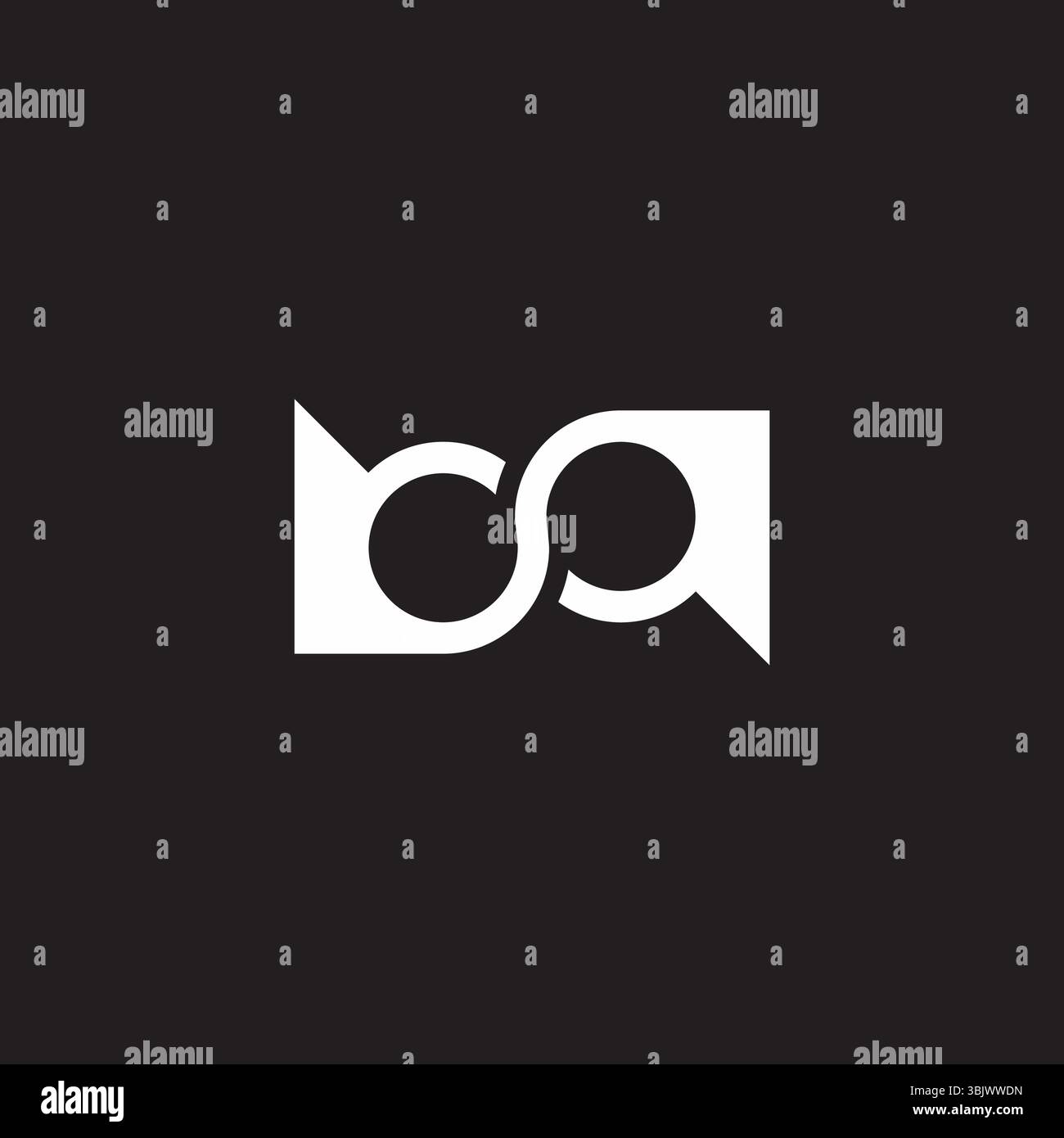 letter bq linked circles geometric simple logo vector Stock Vector
