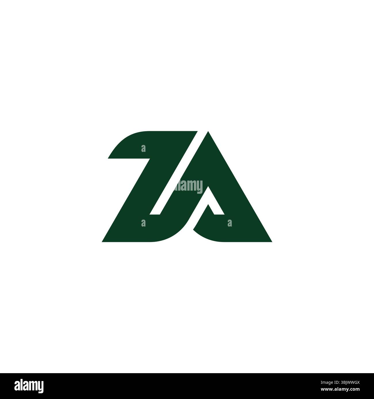 letters za triangles curves geometric logo vector Stock Vector