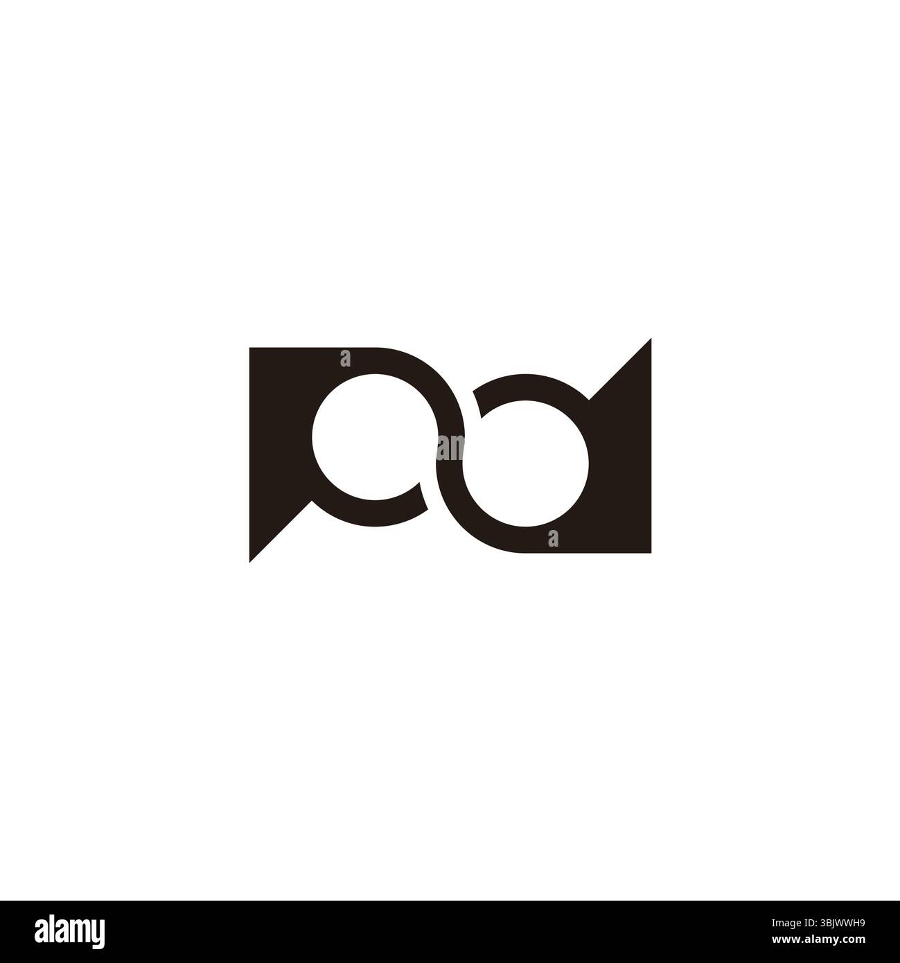 letter pd linked infinity geometric ring logo vector Stock Vector