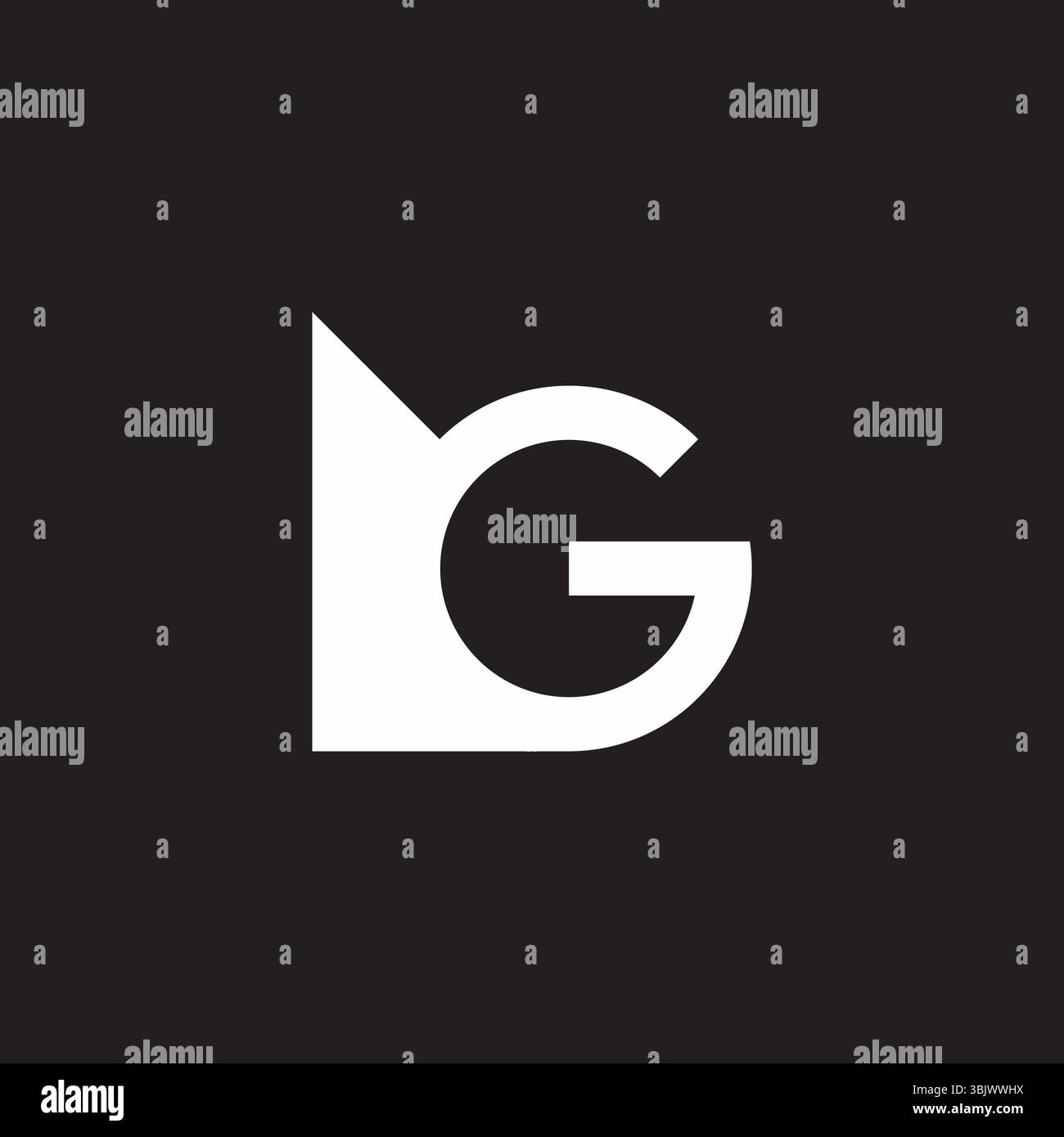 letter bg simple geometric linked logo vector Stock Vector