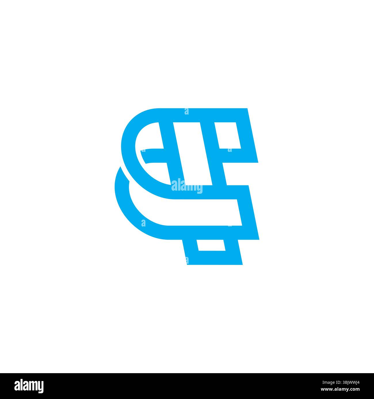 letter ct linked outlines geometric simple logo vector Stock Vector