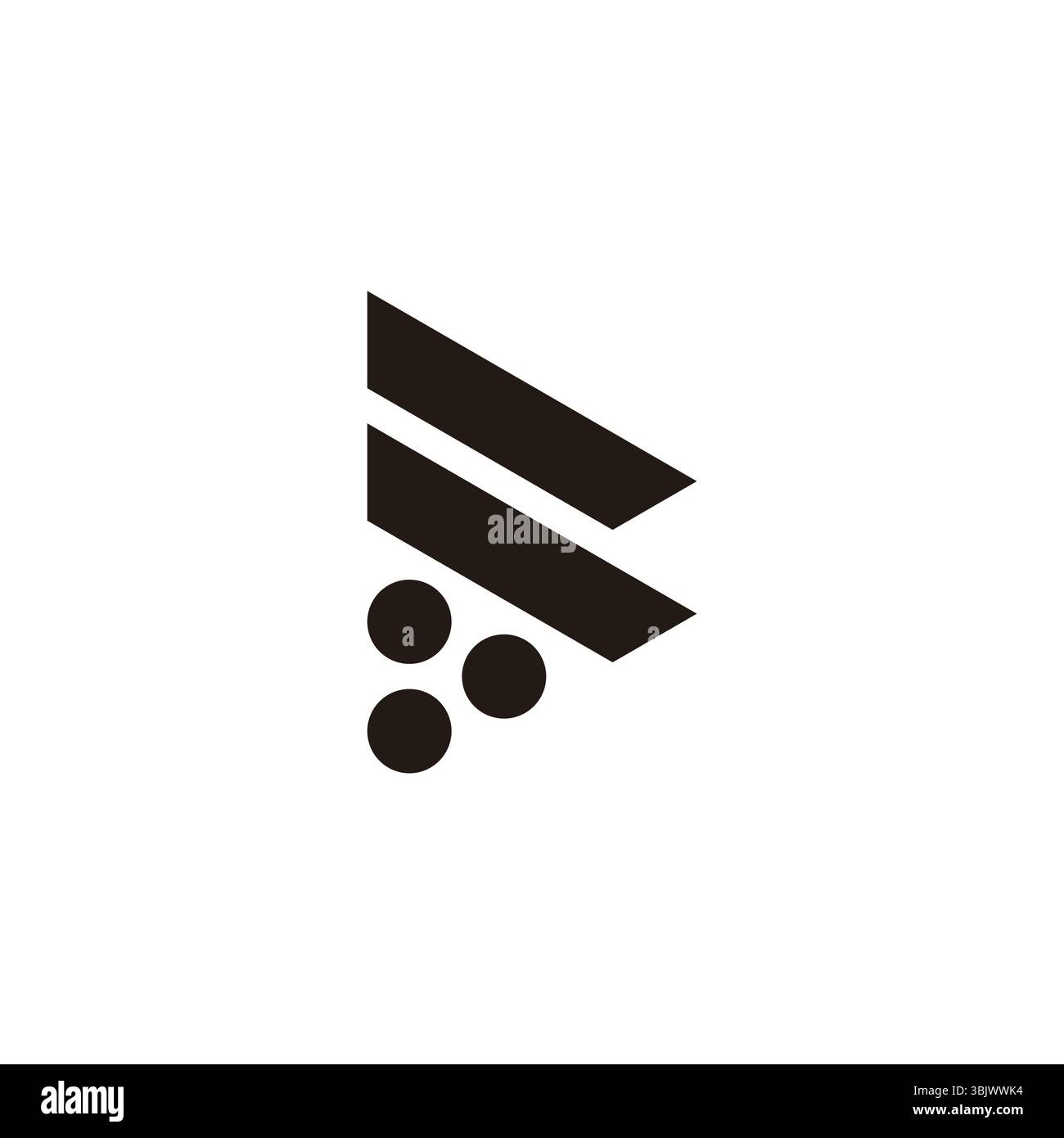 letter b simple geometric dots triangle logo vector Stock Vector