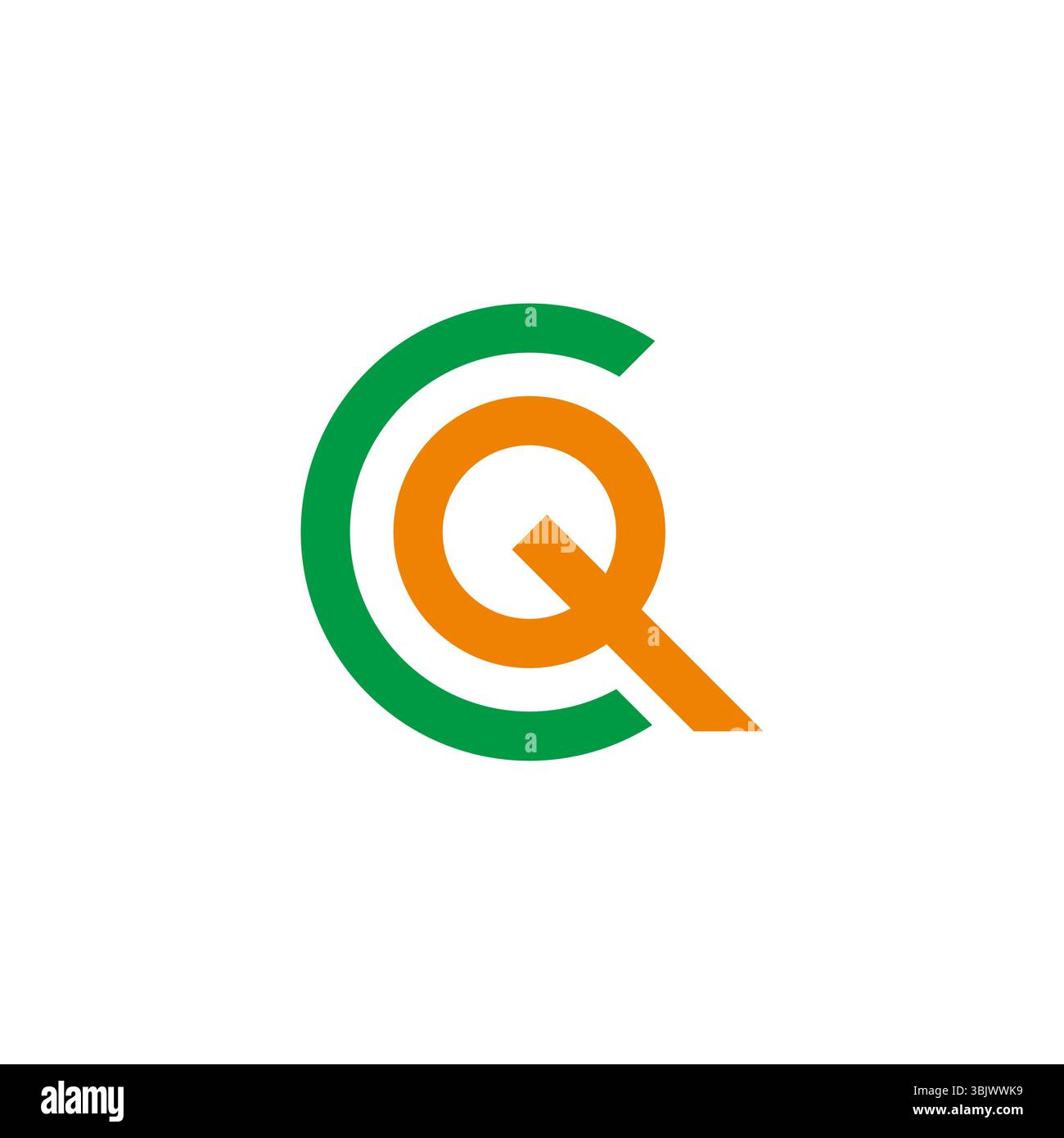 letter cq colorful round geometric line logo vector Stock Vector