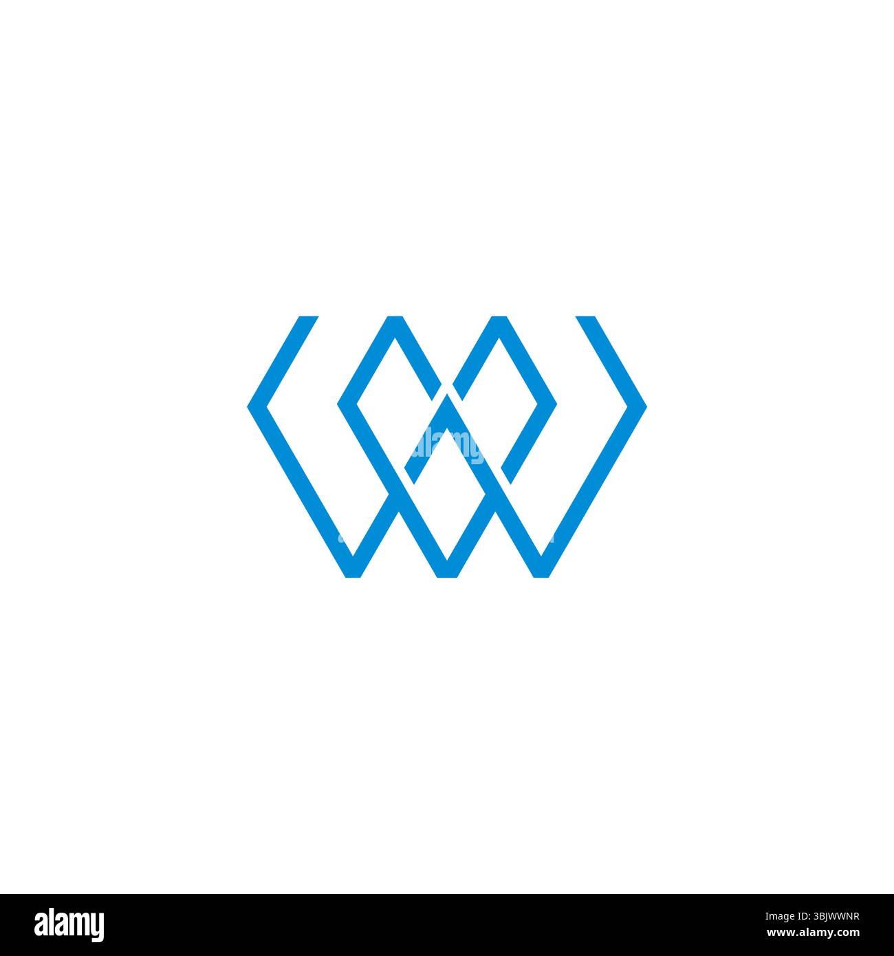 letter wv linked thin lines simple geomettric logo vector Stock Vector