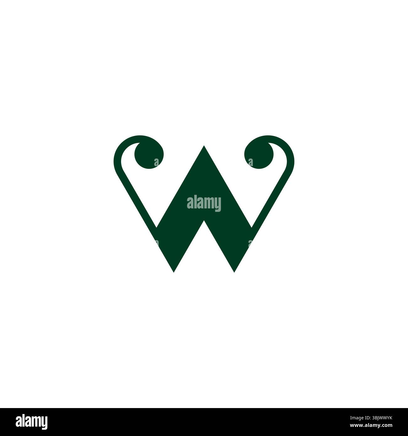 letter w spiral triangles linked geometric logo vector Stock Vector