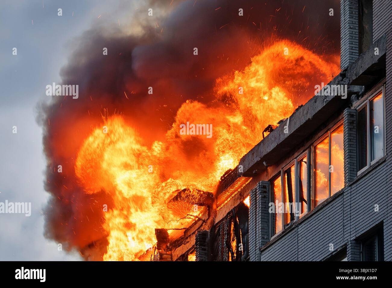 Ukraine-Russia. Drone attacks on buildings in both countries. Explosion ...