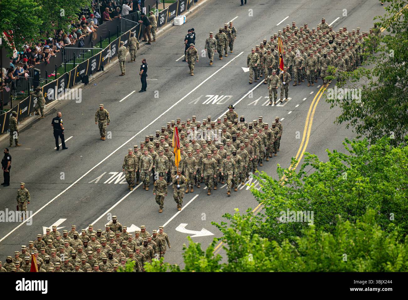 U.S. Soldiers march during the 250th Army Birthday Parade June 14, 2025 ...