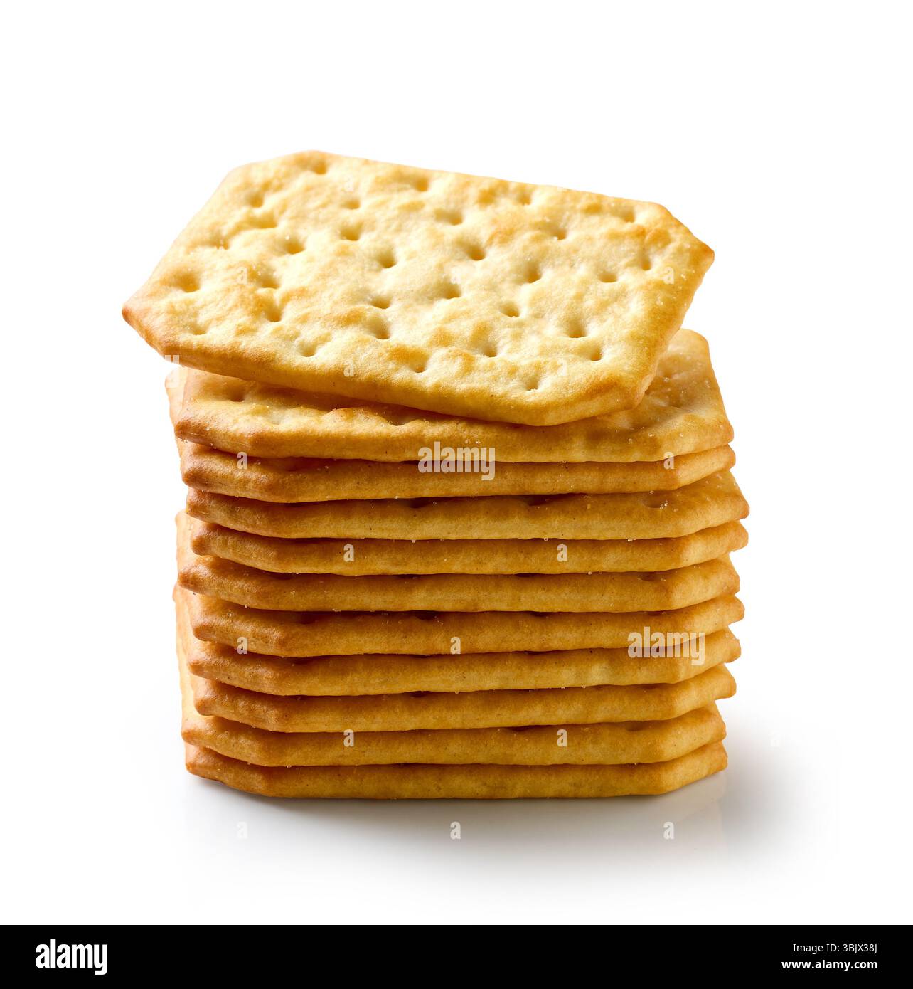 stack of crackers isolated on white background Stock Photo