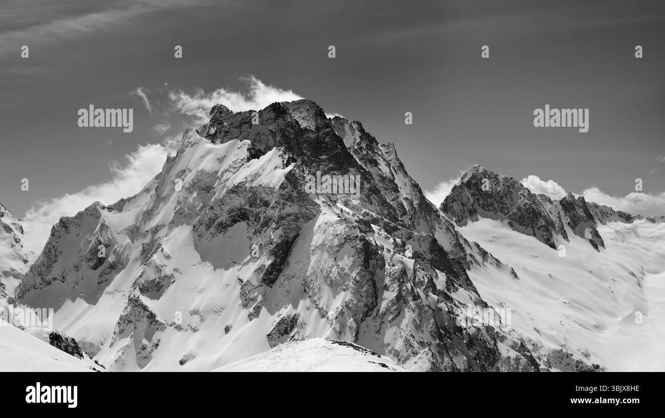 Snowy mountain ridge high Black and White Stock Photos & Images - Alamy