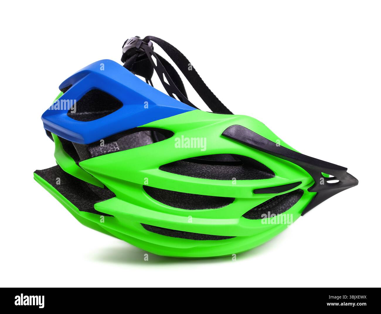 Multicolor bicycle helmet upside down Stock Photo