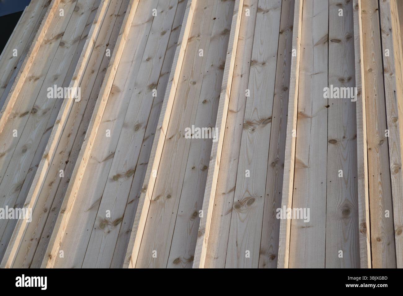 External thermal insulation of houses. Energy saving technology. Wood ...