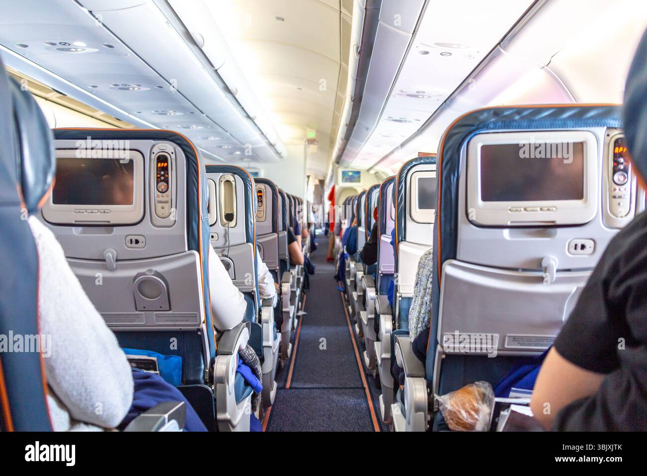 Passengers plane interior hi-res stock photography and images - Alamy