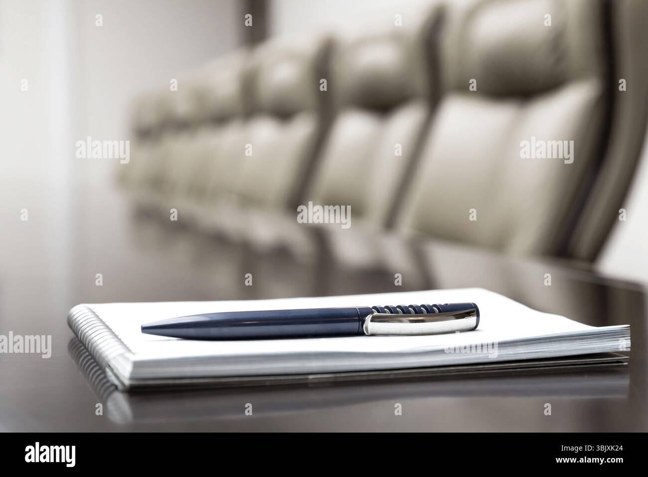 Notepad on a table Stock Photo