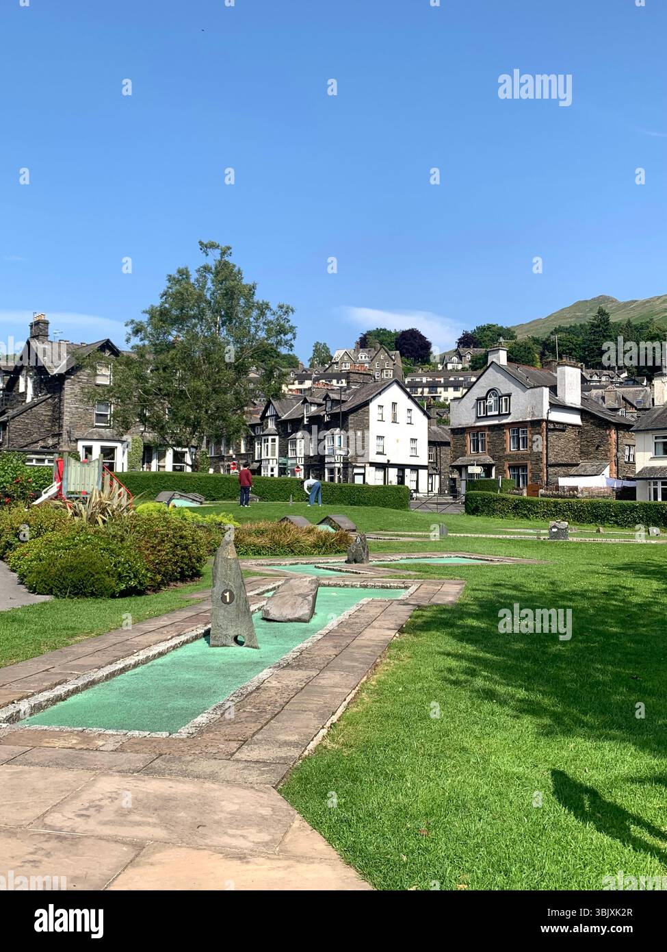 Ambleside Lake District England English lakes British Britain UK houses shop shops games tourists tour old villages outside tourists tourism - Smartphone Captured Stock Image