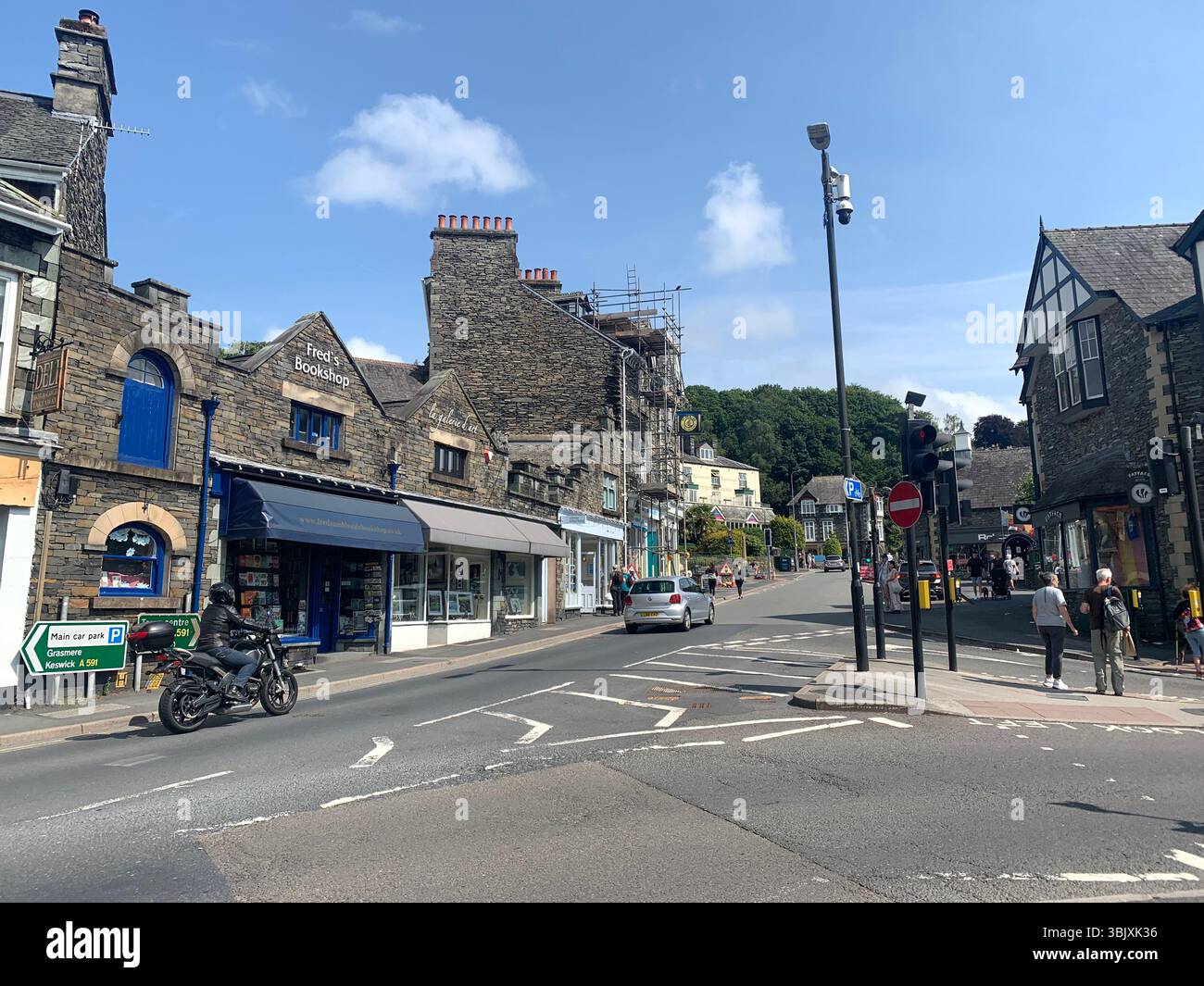 Ambleside Lake District England English lakes British Britain UK houses shop shops games tourists tour old villages outside tourists tourism - Smartphone Captured Stock Image