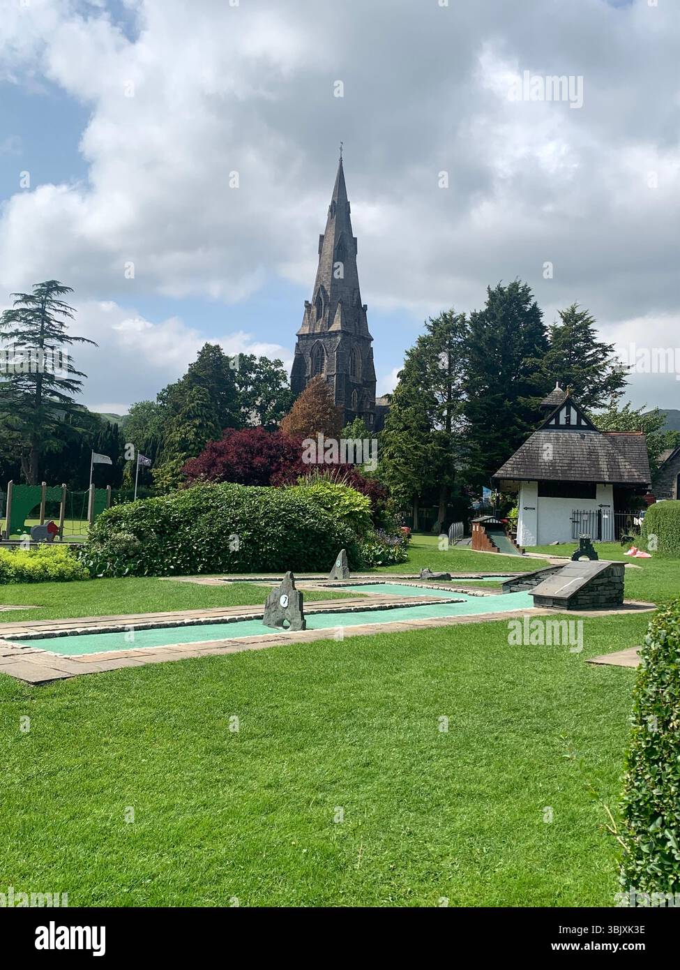 Ambleside Lake District England English lakes British Britain UK houses shop shops games tourists tour old villages outside tourists tourism - Smartphone Captured Stock Image
