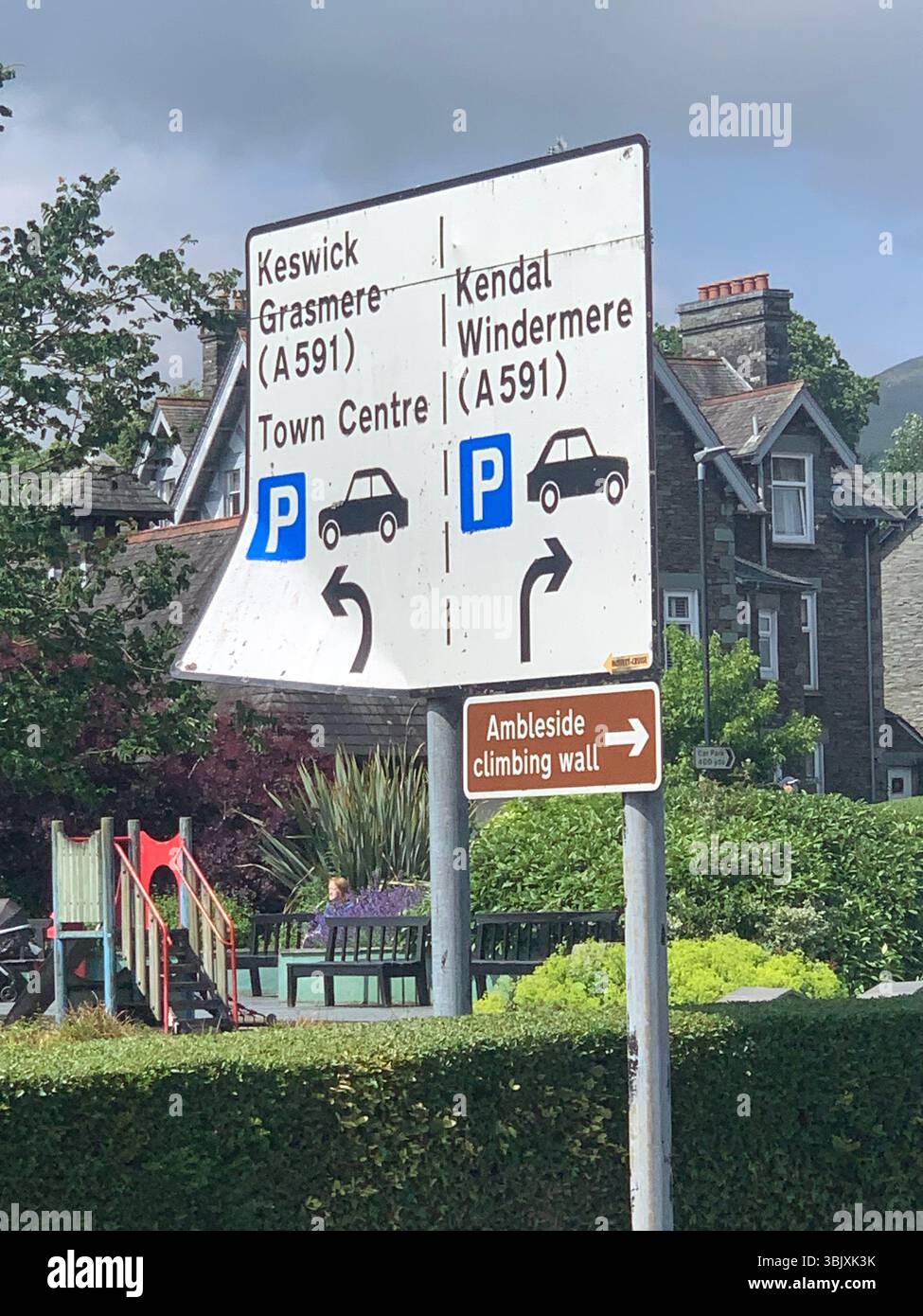 Ambleside Lake District England English lakes British Britain UK houses shop shops games tourists tour old villages outside tourists tourism - Smartphone Captured Stock Image