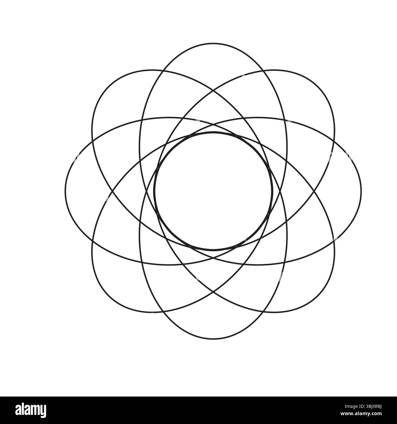 Geometric spiral pattern. Circular line design. Linear vector mandala. Abstract rotation shape. Stock Vector