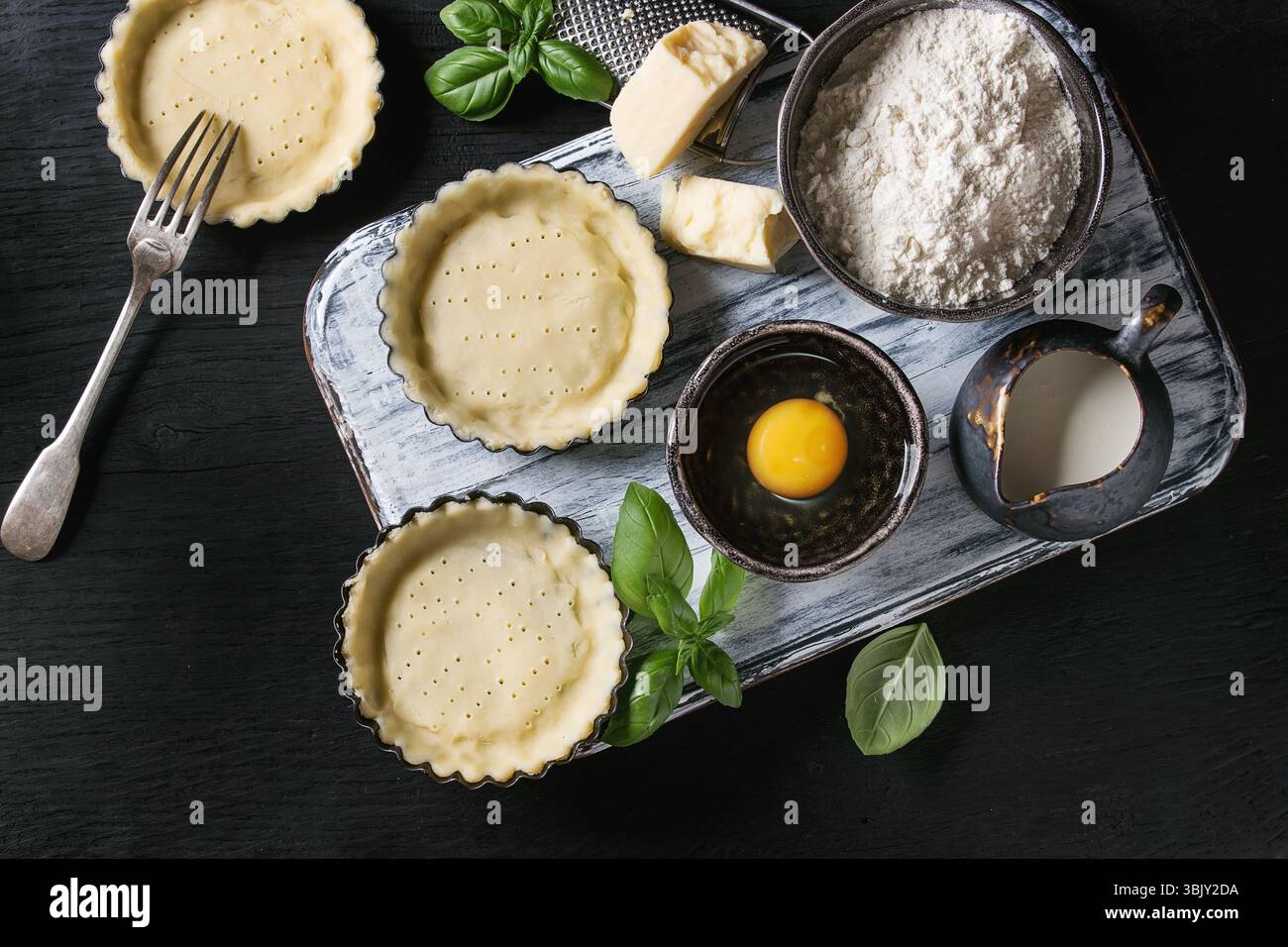 Dough for baking quiche tart Stock Photo