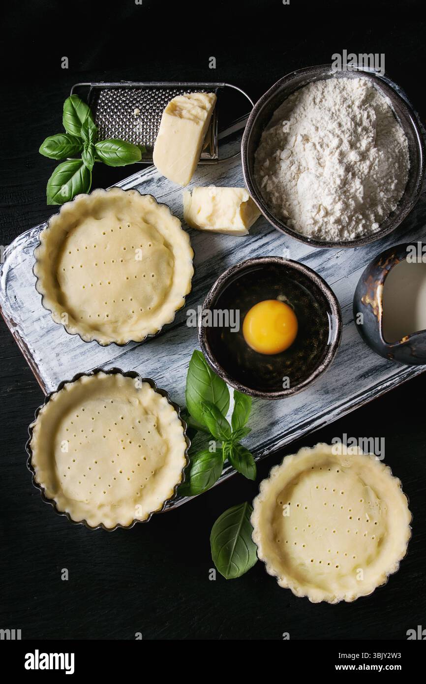 Dough for baking quiche tart Stock Photo