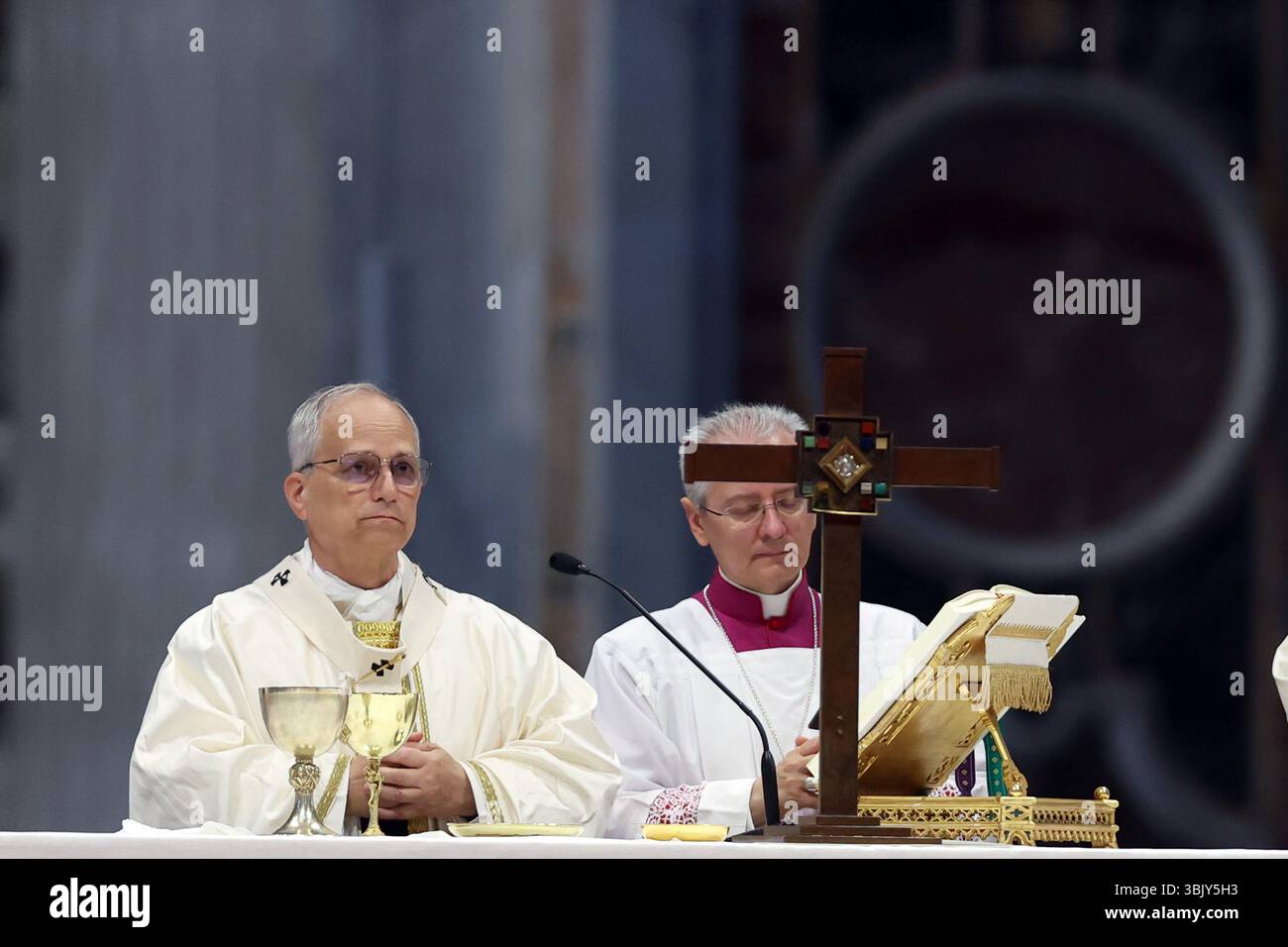 Vatican City, Italy June 15, 2025: Pope Leo XIV during the communion ...