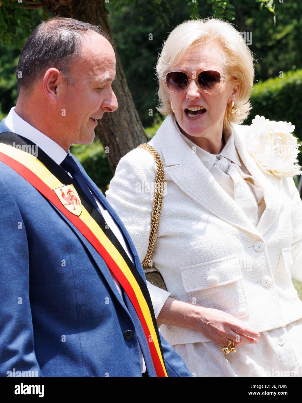 Lessines Mayor Antoine Motte and Princess Astrid of Belgium pictured ...