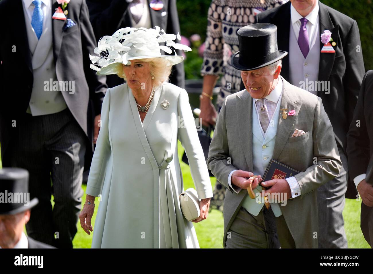 King Charles III and Queen Camilla on day one of Royal Ascot at Ascot ...