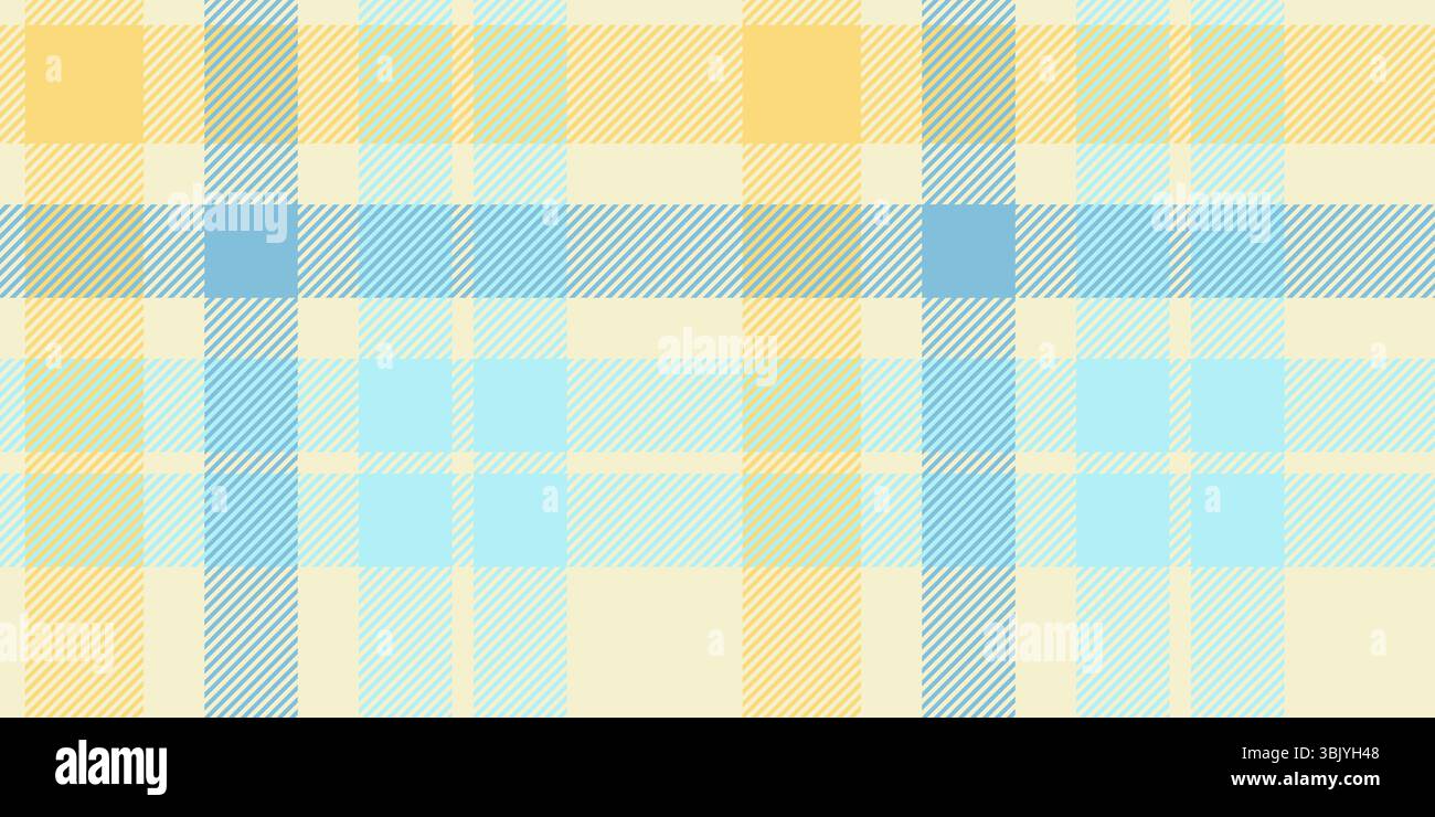 A seamless tartan plaid pattern in refreshing shades of blue and yellow. Perfect for textile design, fashion, home decor, and creative projects with a Stock Vector