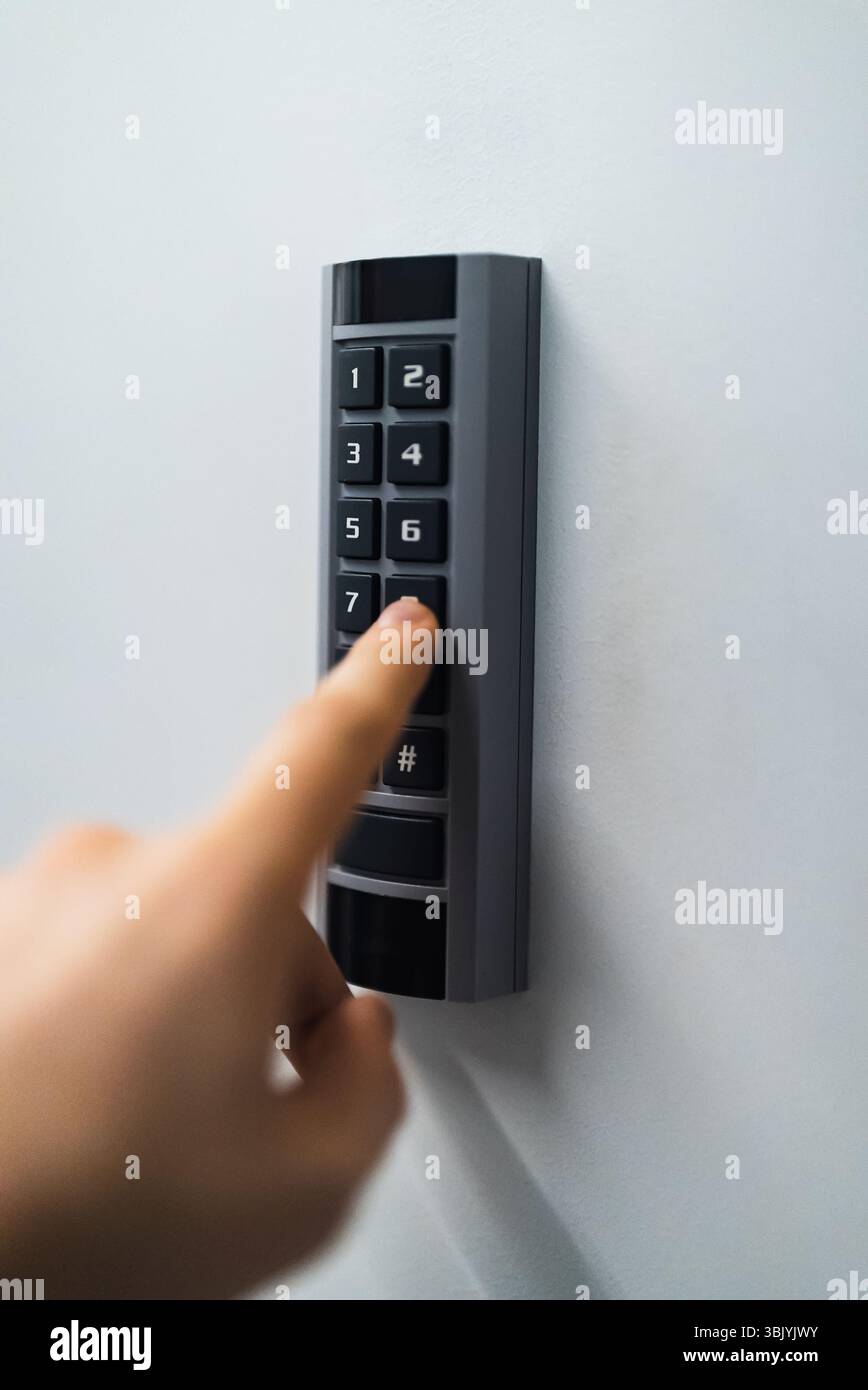 Security automatic digital room door lock. Stock Photo