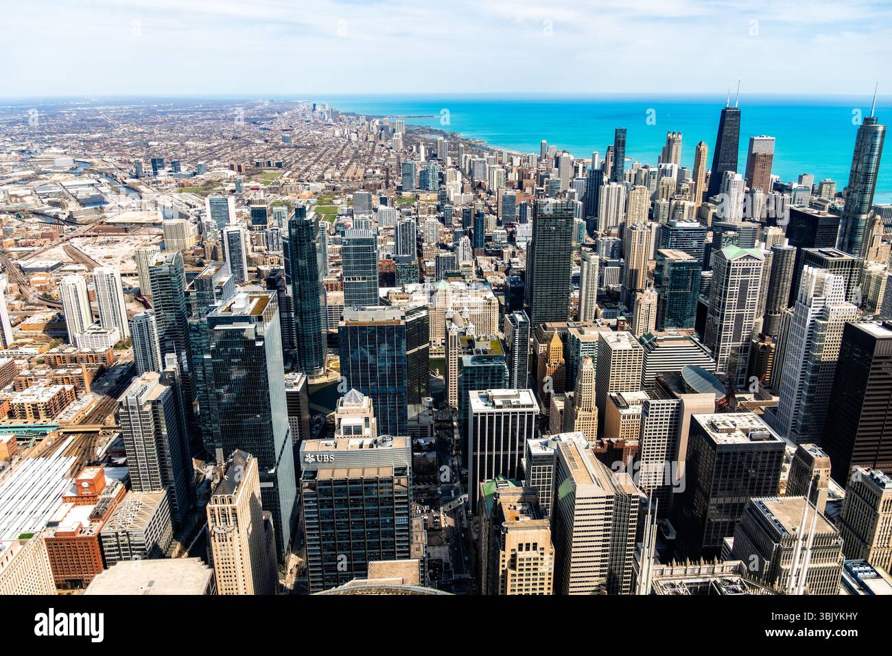 Chicago Skyline Over Lake Michigan Stock Photo - Alamy
