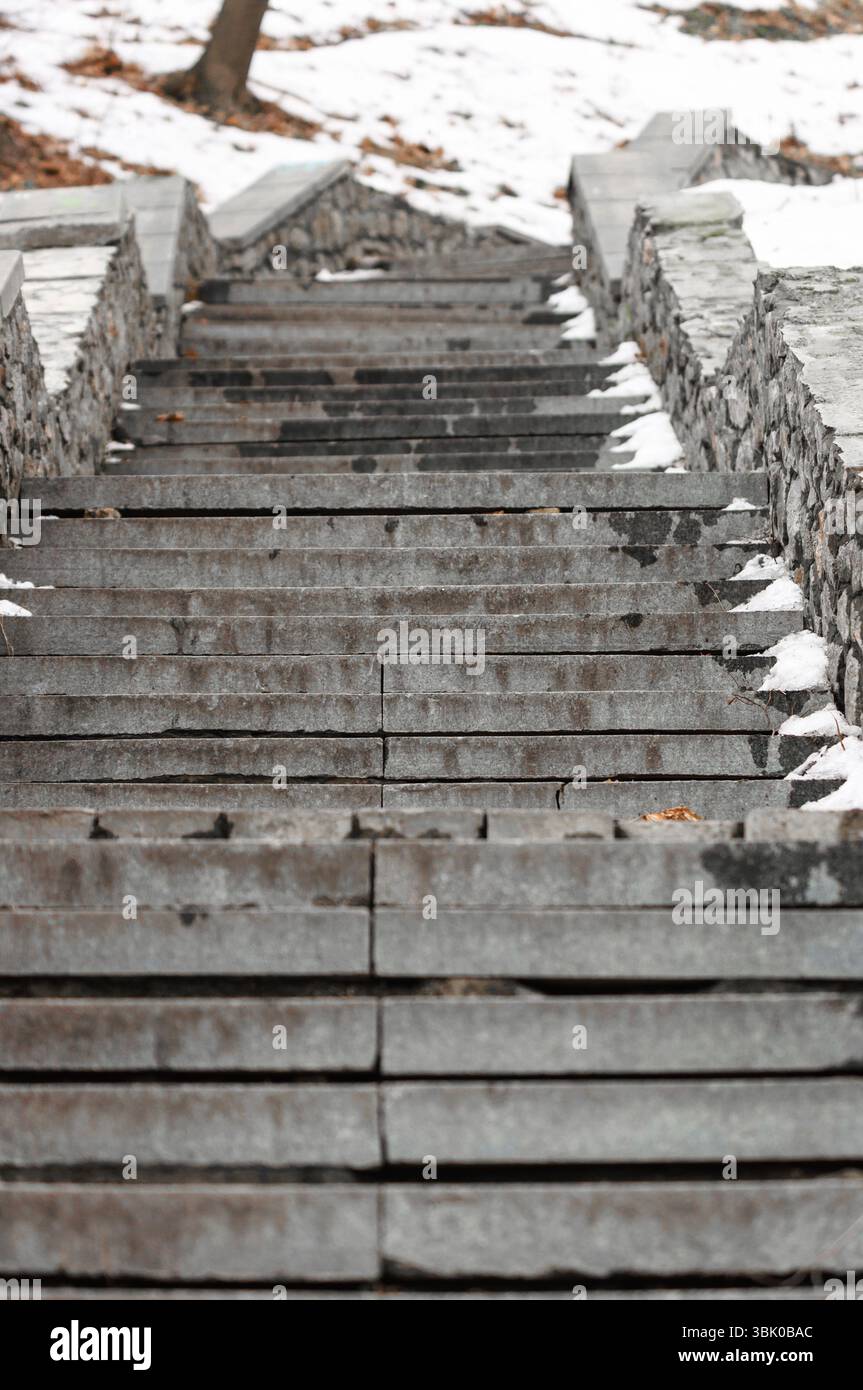 Old Stairs in the winter Stock Photo