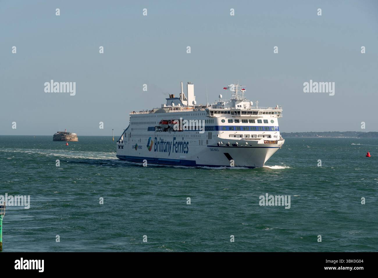 Portsmouth England UK. 15.06.2025.  LNG powered cross channel ferry Saint Malo inbound to Portsmouth England UK. Stock Photo