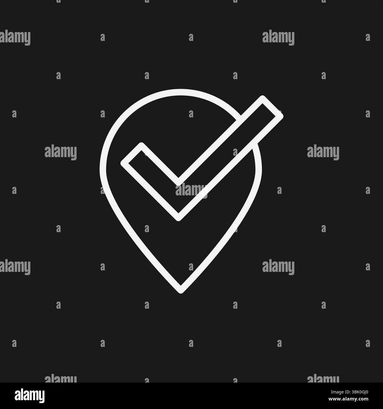White map pin check mark Black and White Stock Photos & Images - Alamy