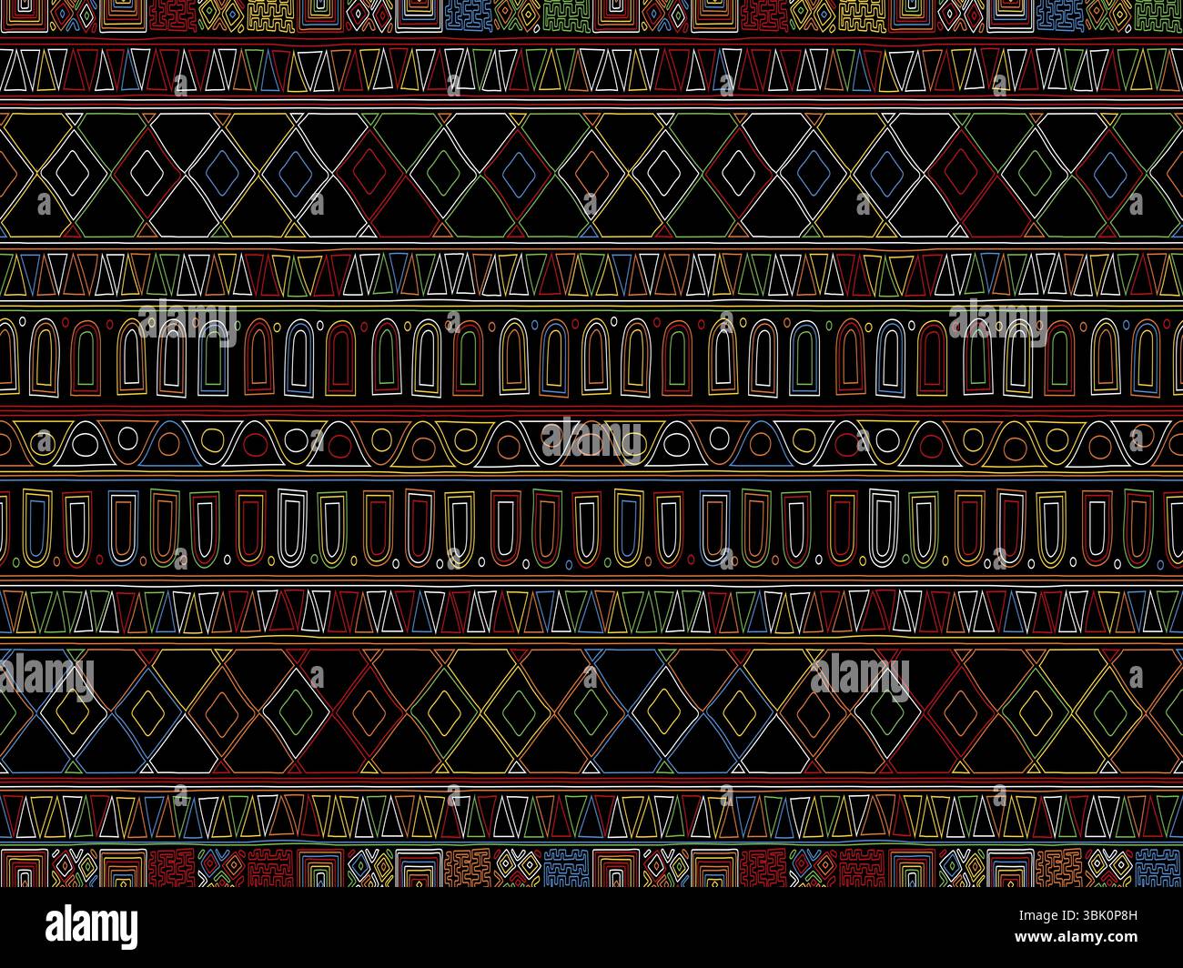 Decorative colored background tribal pattern in colors. Design for ...