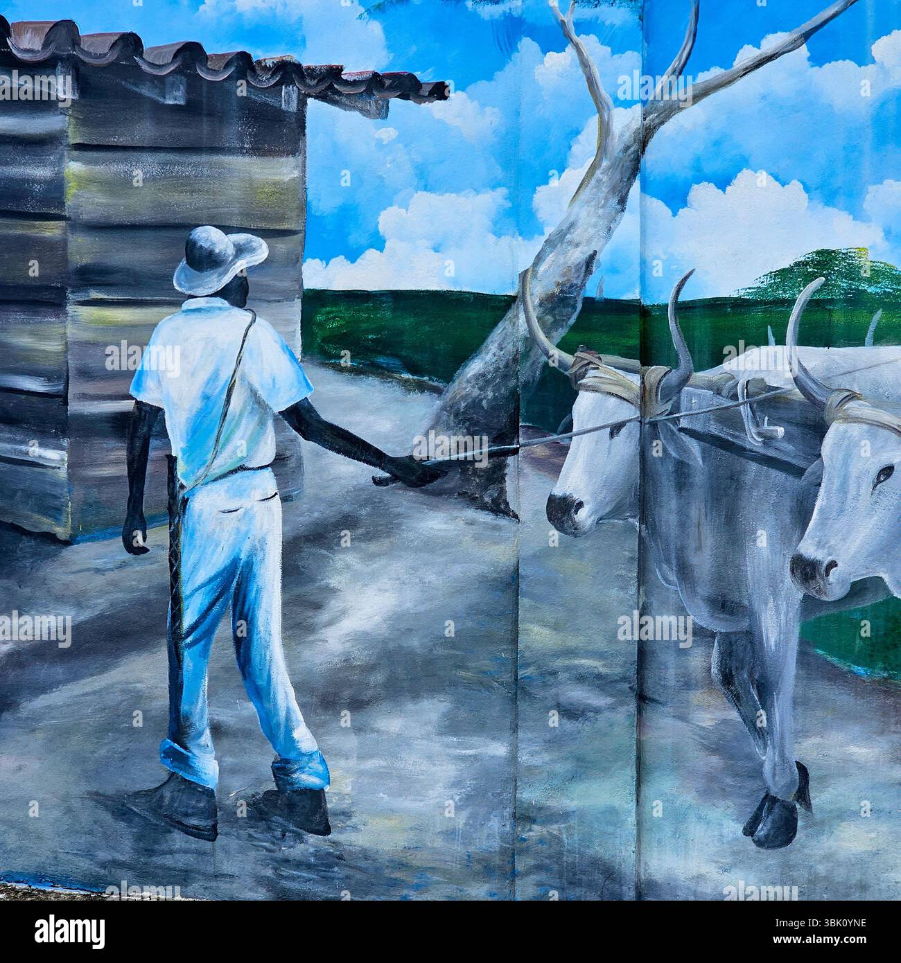 BAGACES, GUANACASTE PROVINCE, COSTA RICA: Street art depicting rural ...
