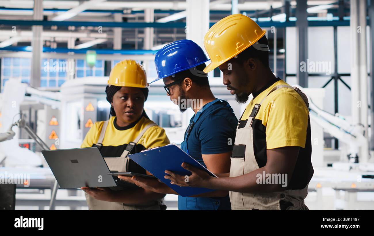Black inspectors team in photovoltaics hi-res stock photography and ...