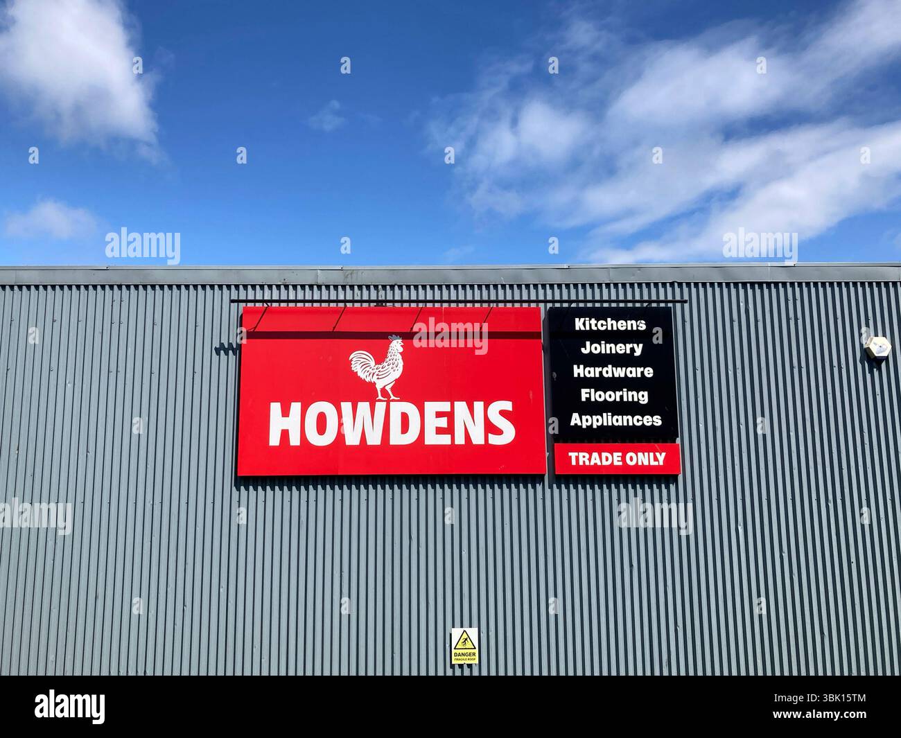 Howdens Joinery, trade only warehouse on an industrial estate, UK - Smartphone Captured Stock Image
