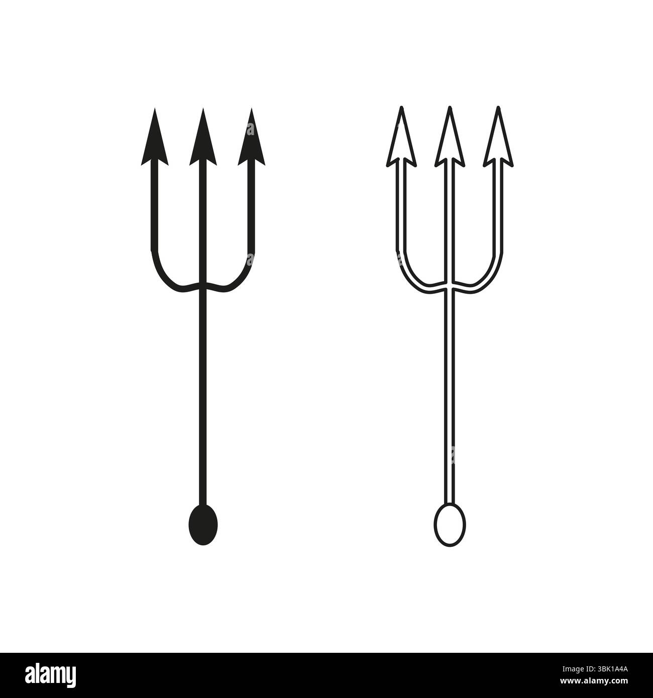 Trident weapon icon. Three prong vector. Mythological symbol shape ...