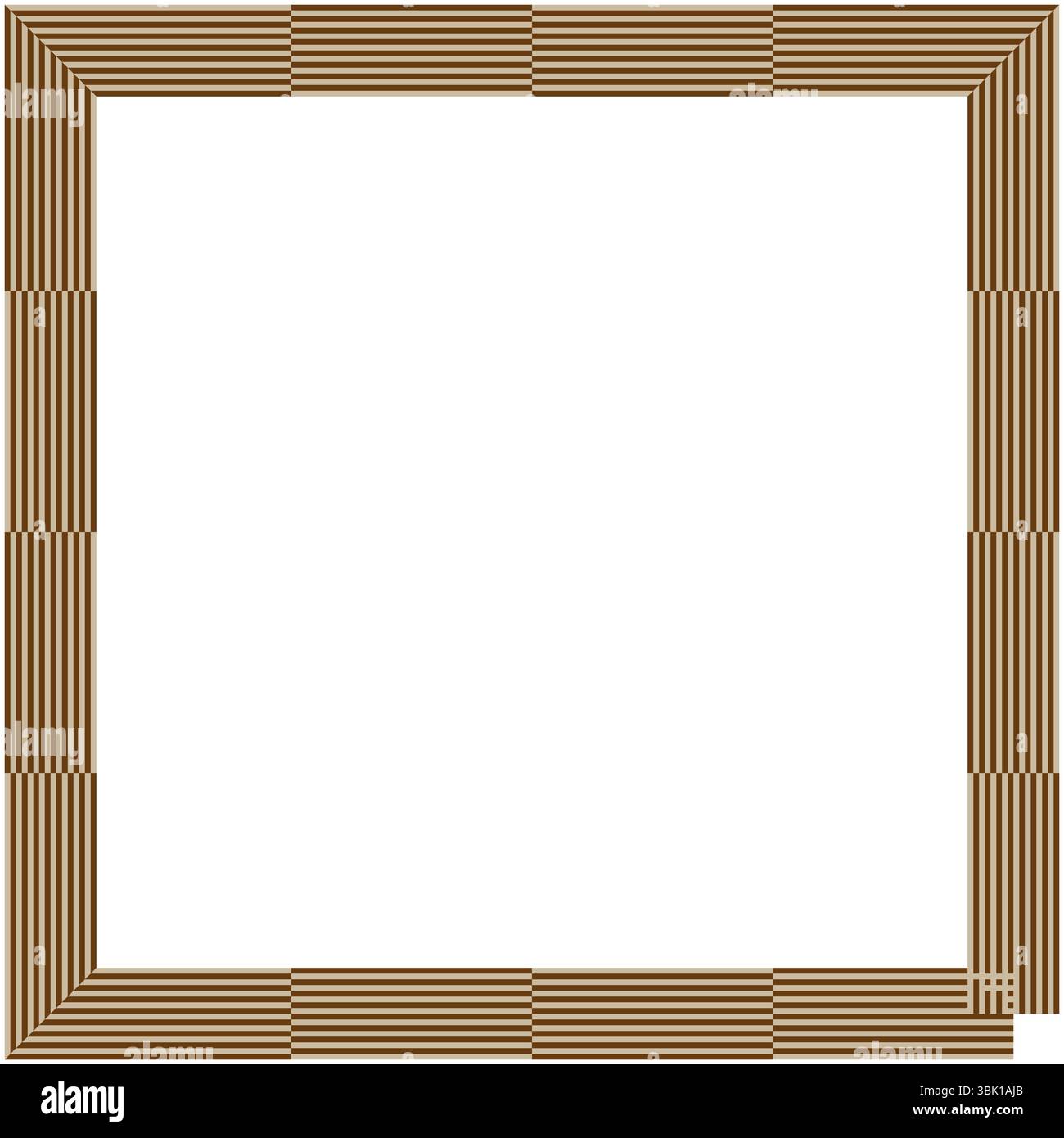 Wooden frame shape. Brown vector border. Square plank structure ...