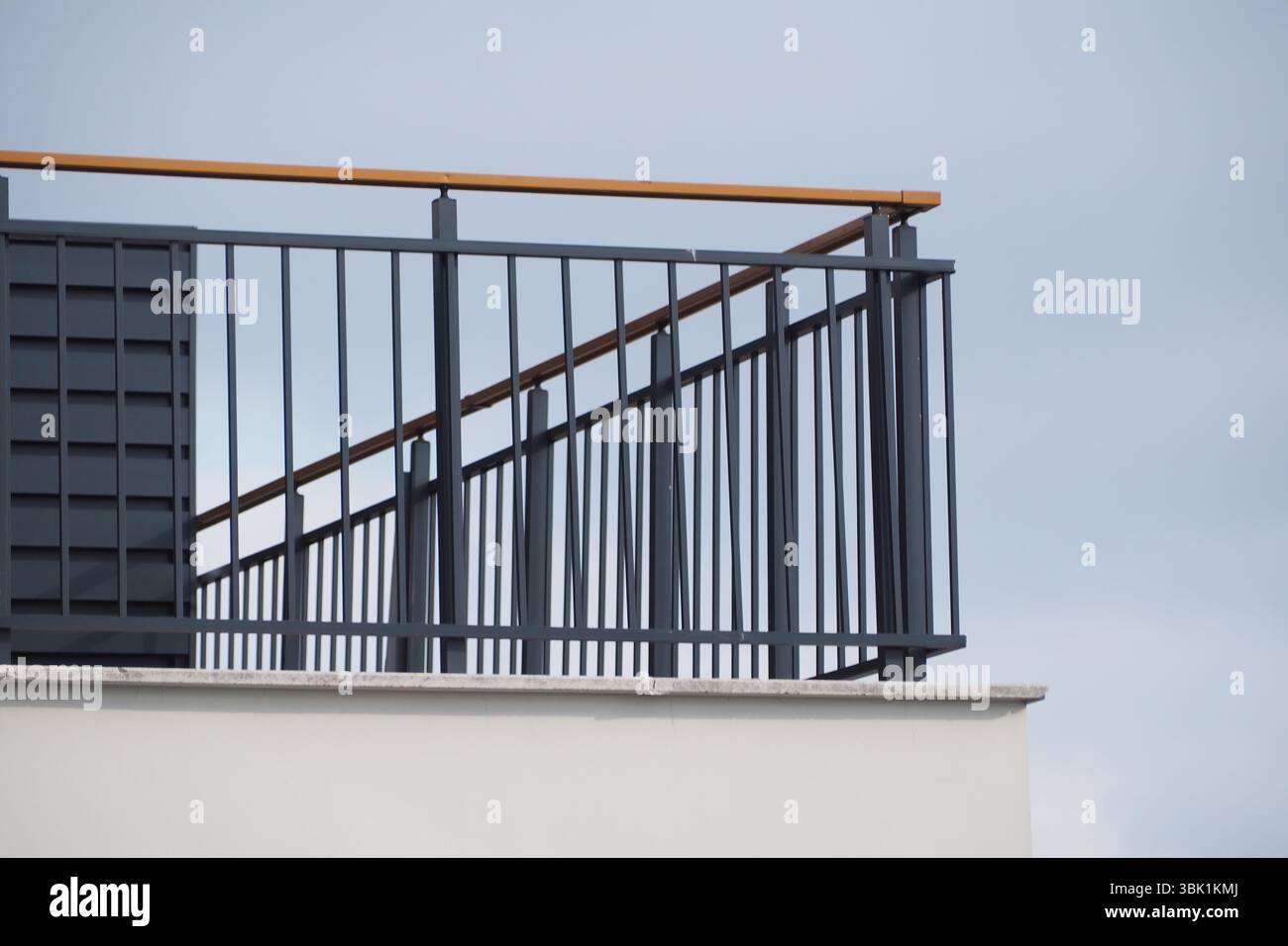 Sky Railing Modern balcony railing design with cloudy sky backdrop Stock Photo - Alamy