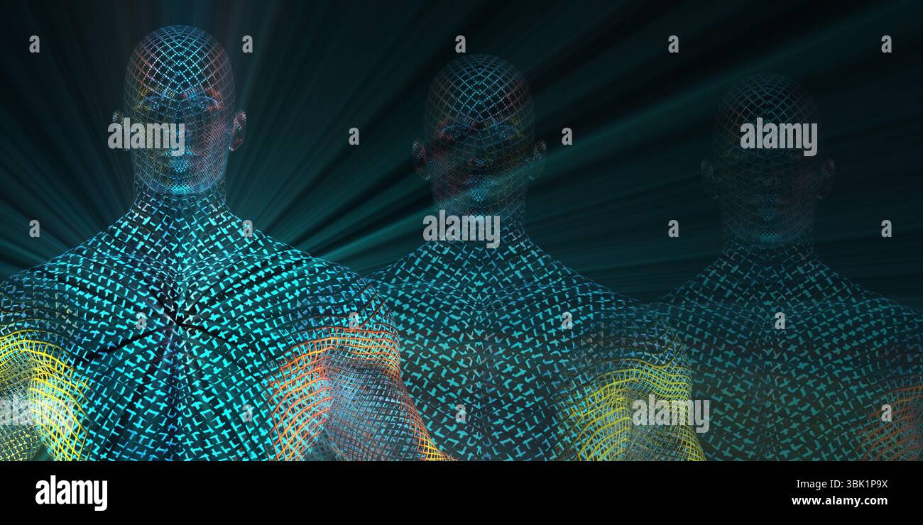 Virtual Data Technology with Backup Information Art Stock Photo