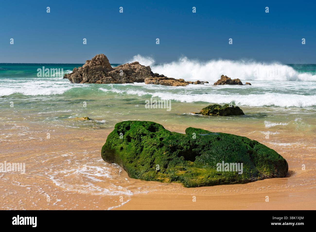 Off Shore Rocks Offshore rocks, sea stacks and surf on Tonel Beach, Sagres, Algarve ...