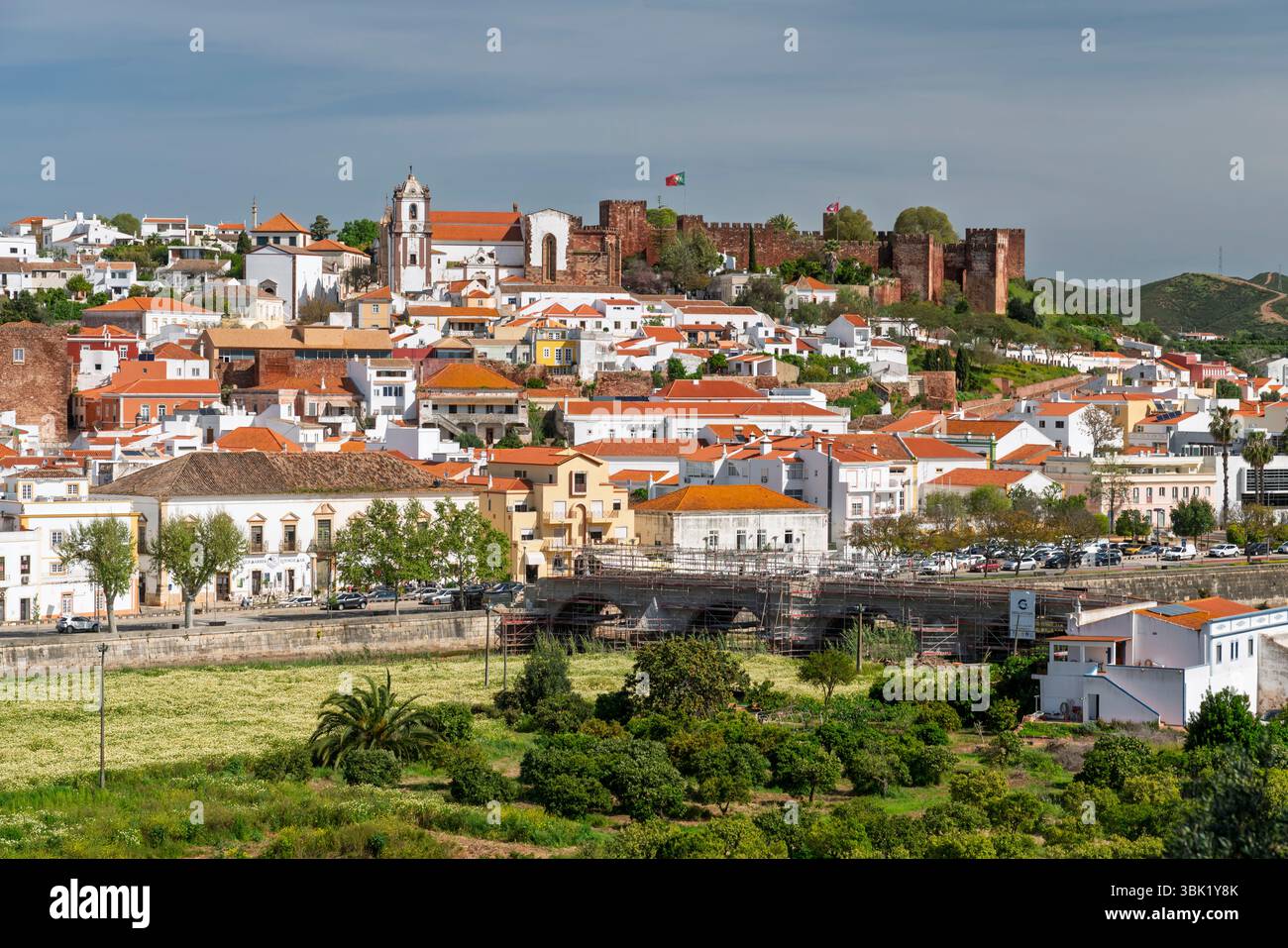 The city skyline of Silves, Algarve, Portugal, Europe. Stock Photo