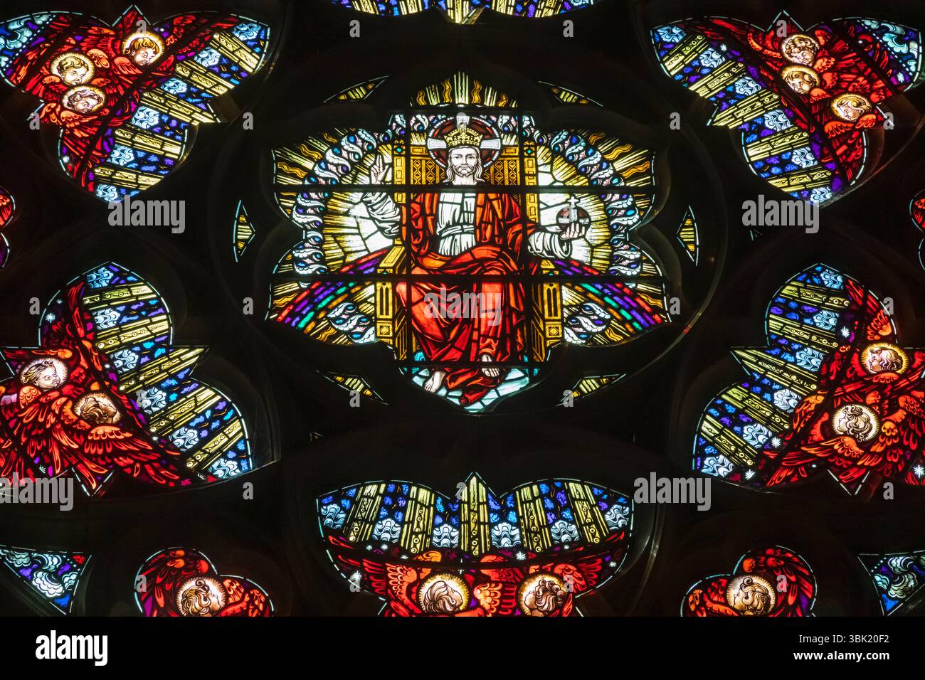 England, Somerset, Bath, St John the Evangelist's Church, Stained Glass ...