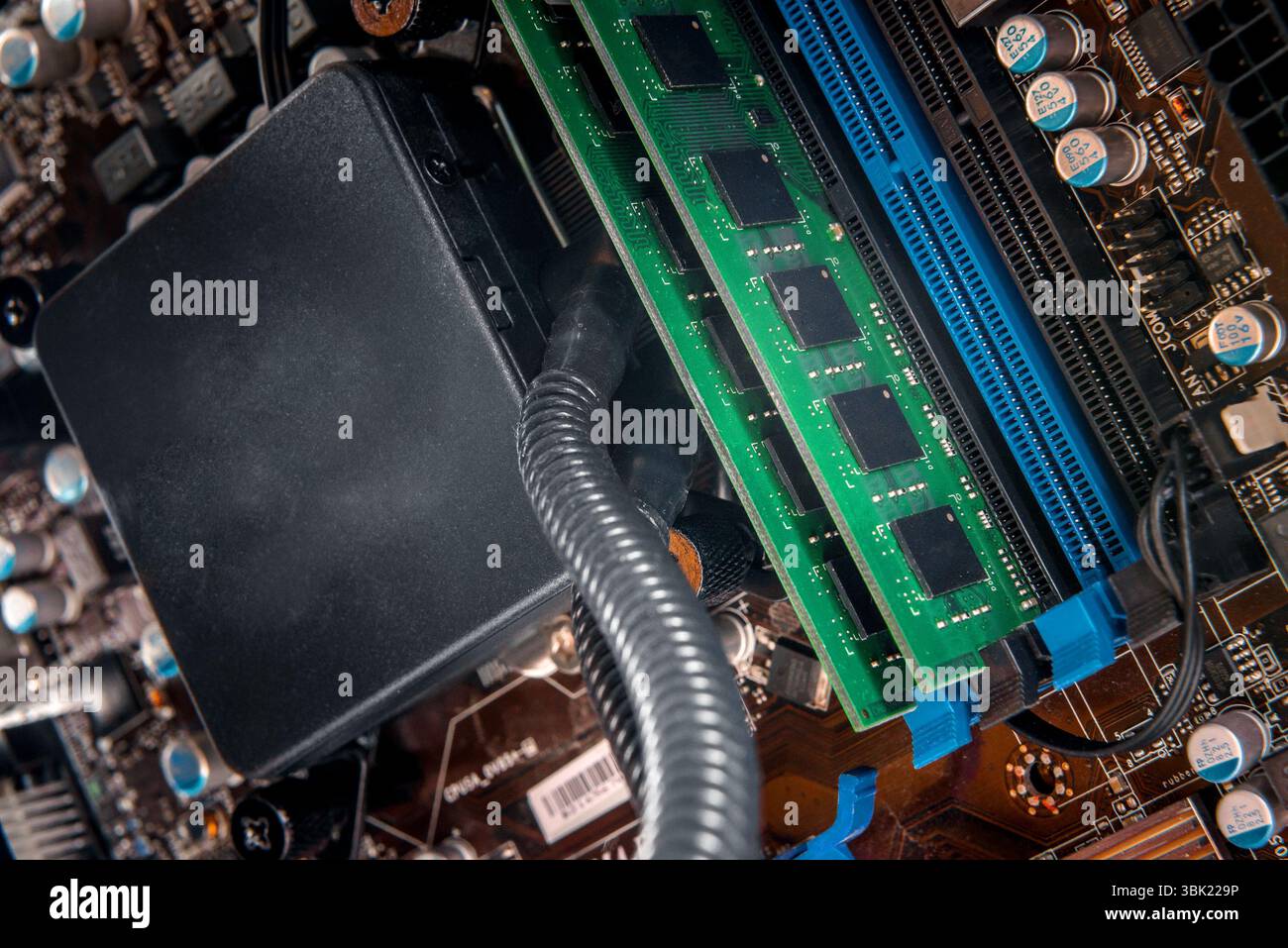State of the art computer board with modules Stock Photo