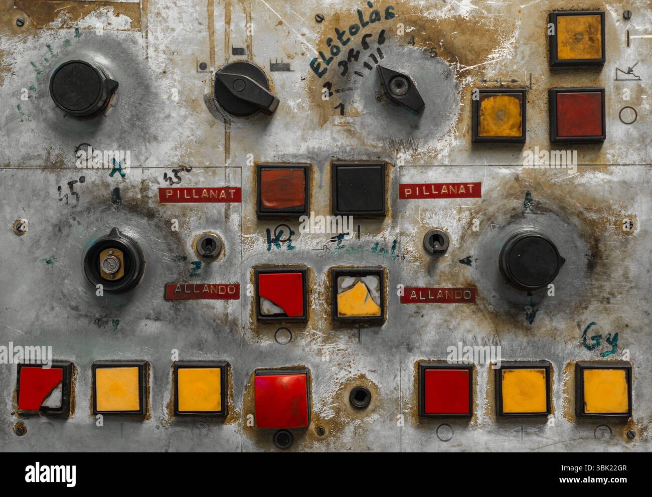 Control panel texture with lots of buttons Stock Photo