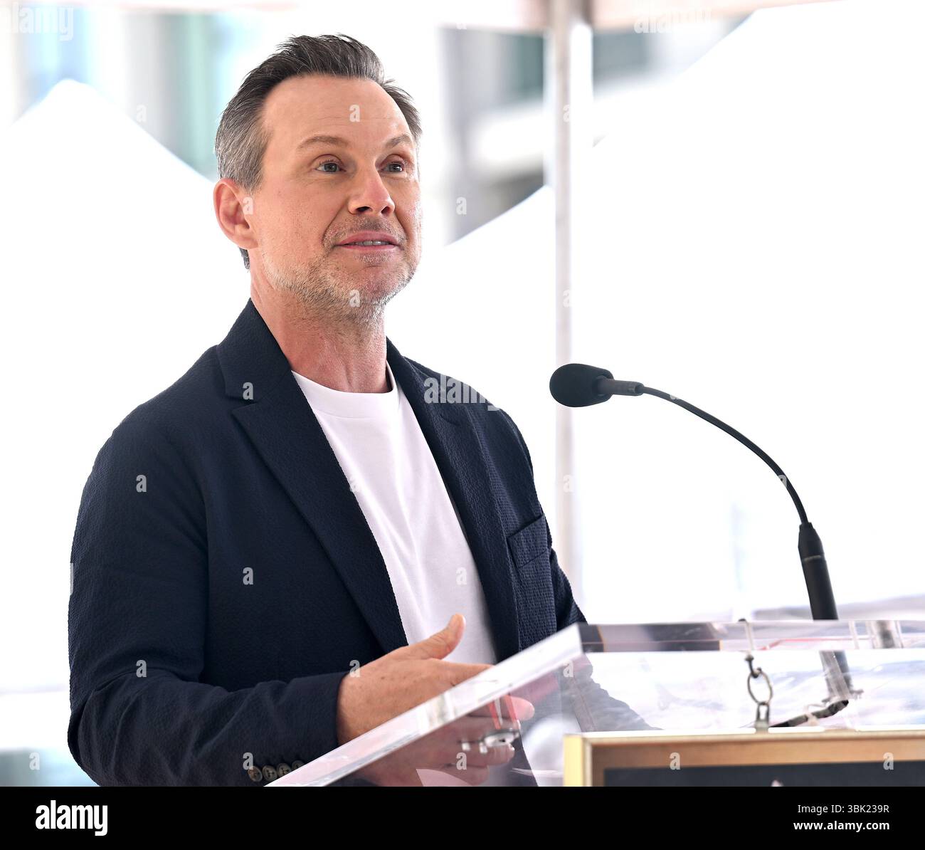 Christian Slater speaks at his Star Ceremony On The Hollywood Walk Of