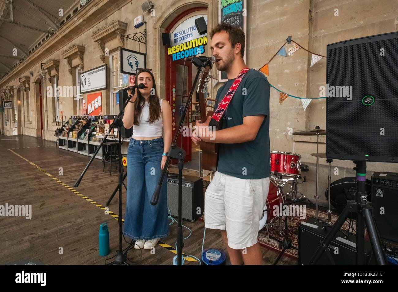 England, Somerset, Bath, Green Park Station, Applefest Music Festival ...